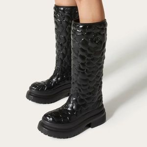 Valentino Atelier Black Rose Boots